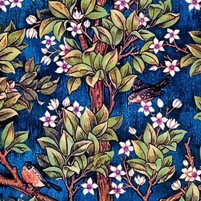 William Morris Tree of Life Blue Twilight floral textile 19th century pattern print for drapes, curtains, pillows, duvets, comforters, and home and wall decor Coffee Mug Gallery Image 2