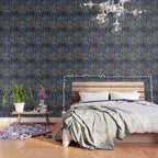 William Morris Tree of Life Blue Twilight floral textile 19th century pattern print for drapes, curtains, pillows, duvets, comforters, and home and wall decor Wallpaper Gallery Image 3