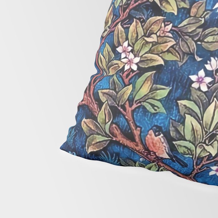 William Morris Tree of Life Blue Twilight floral textile 19th century pattern print for drapes, curtains, pillows, duvets, comforters, and home and wall decor Pillow Sham Gallery Image 4
