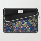 William Morris Tree of Life Blue Twilight floral textile 19th century pattern print for drapes, curtains, pillows, duvets, comforters, and home and wall decor Laptop Sleeve Gallery Image 2