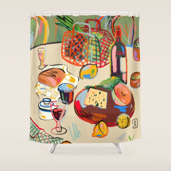 WINE BREAK Shower Curtain Gallery Image 1