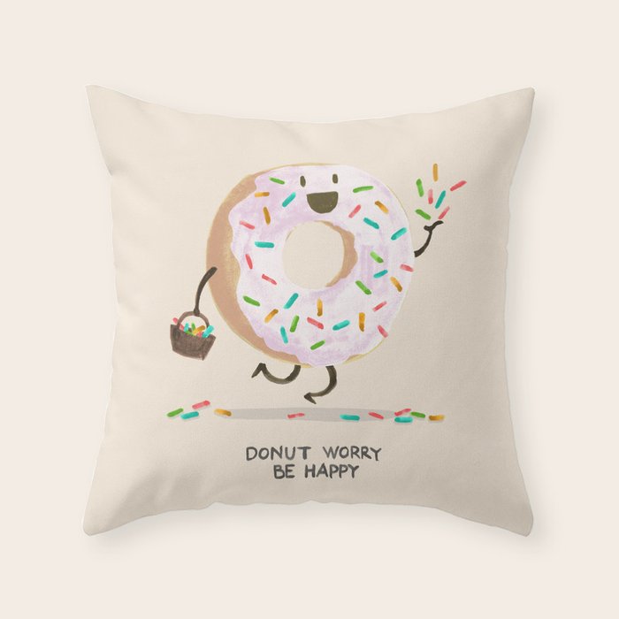 Be Happy Throw Pillow Gallery Image 1