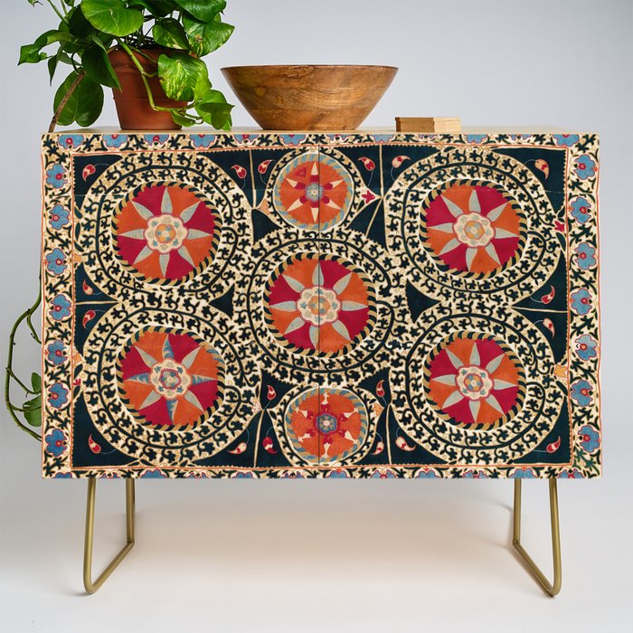 Katti Kurgan Suzani Uzbekistan Embroidery Print Credenza Gallery Image 1