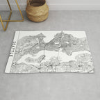 Seattle White Map Rug Gallery Image 1