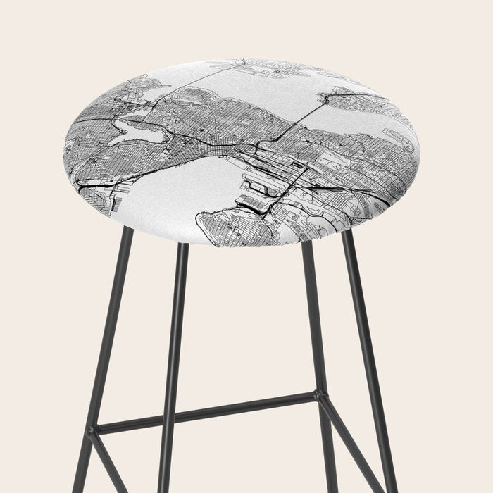 Seattle White Map Stool Gallery Image 2