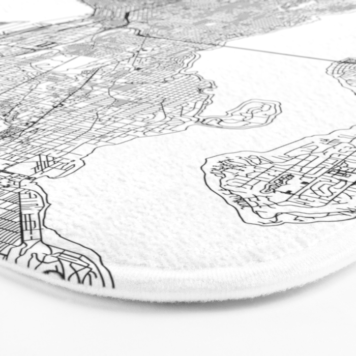 Seattle White Map Bath Mat Gallery Image 3