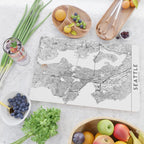 Seattle White Map Cutting Board Gallery Image 2