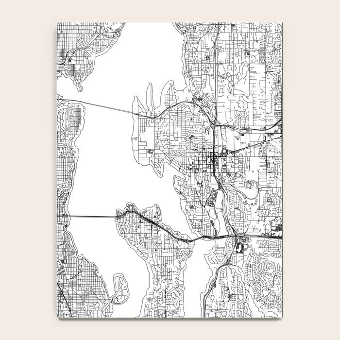 Seattle White Map Notebook Gallery Image 4