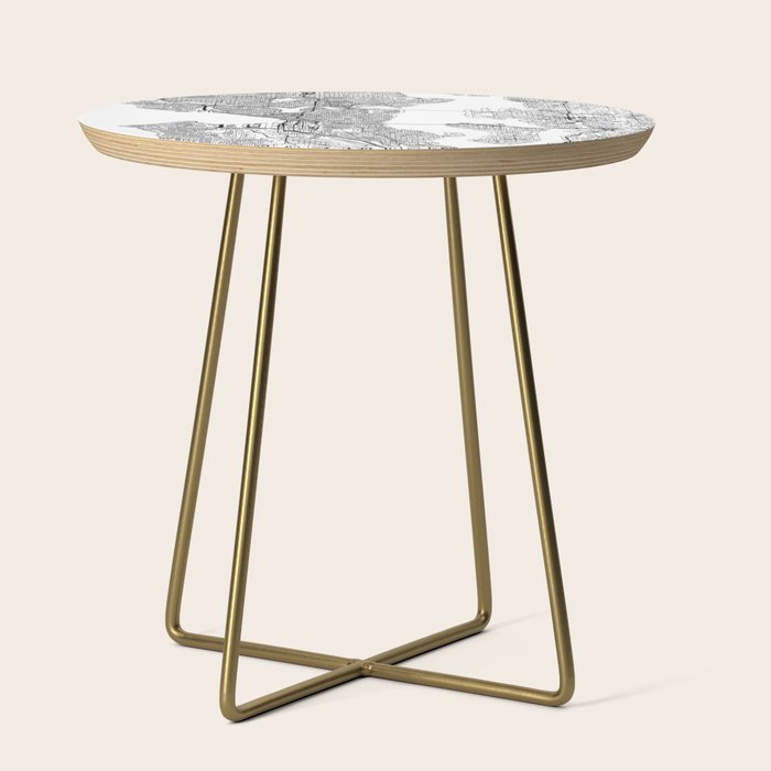 Seattle White Map Side Table Gallery Image 1