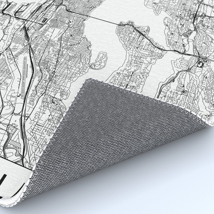 Seattle White Map Rug Gallery Image 4