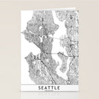 Seattle White Map Stationery Card Gallery Image 2