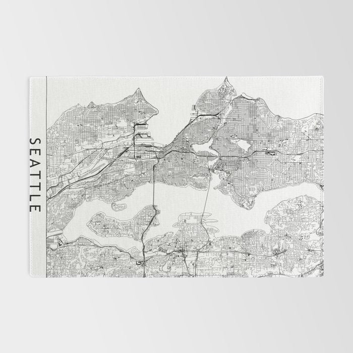 Seattle White Map Rug Gallery Image 2