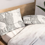 Seattle White Map Pillow Sham Gallery Image 2