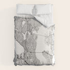 Seattle White Map Duvet Cover Gallery Image 6