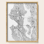 Seattle White Map Serving Tray Gallery Image 1