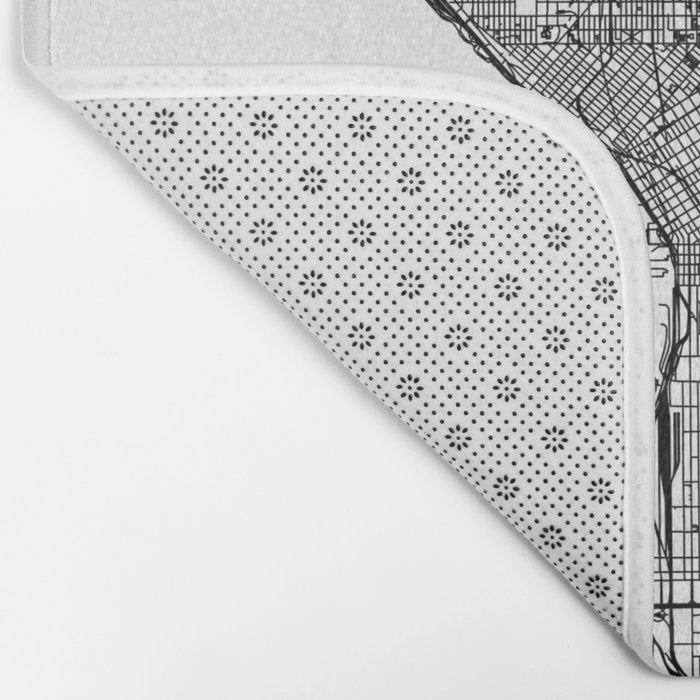 Seattle White Map Bath Mat Gallery Image 2