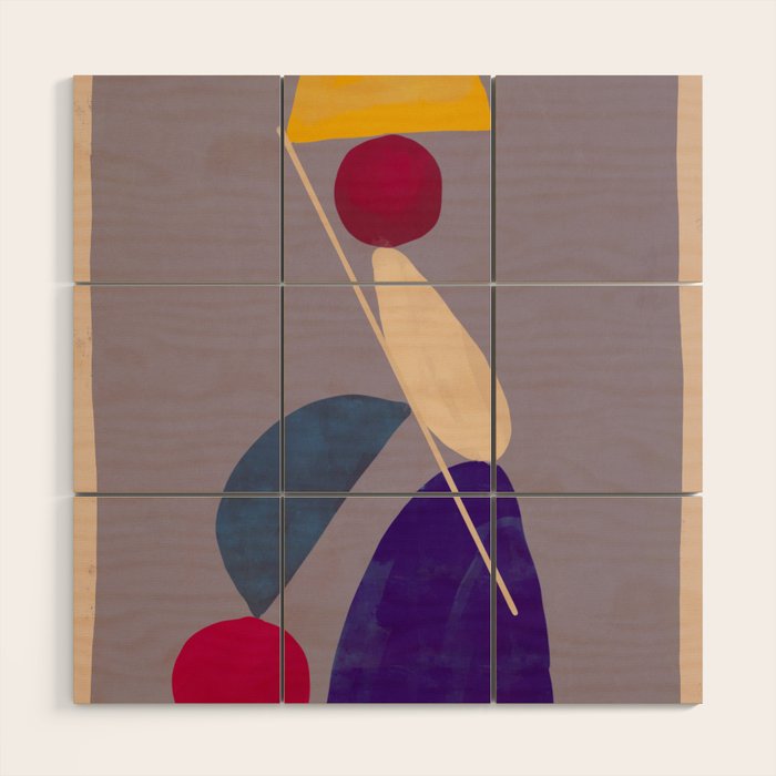Modern Abstract Minimal Shapes 84 Wood Wall Art Gallery Image 1