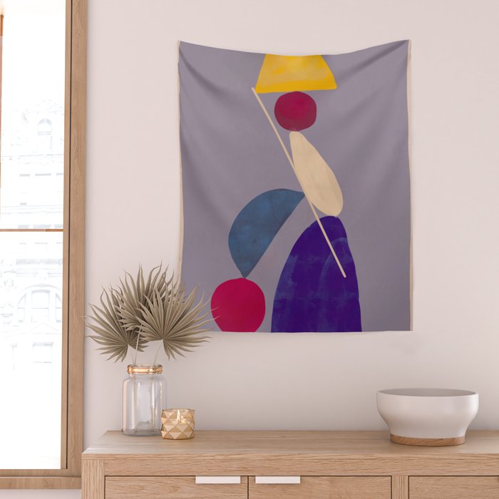 Modern Abstract Minimal Shapes 84 Wall Tapestry Gallery Image 2