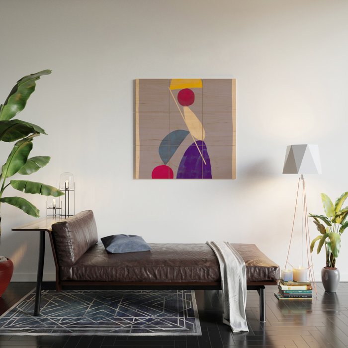 Modern Abstract Minimal Shapes 84 Wood Wall Art Gallery Image 2