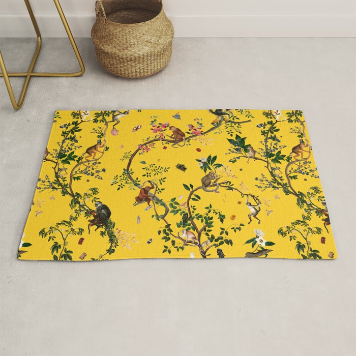 Monkey World Yellow Rug Gallery Image 1
