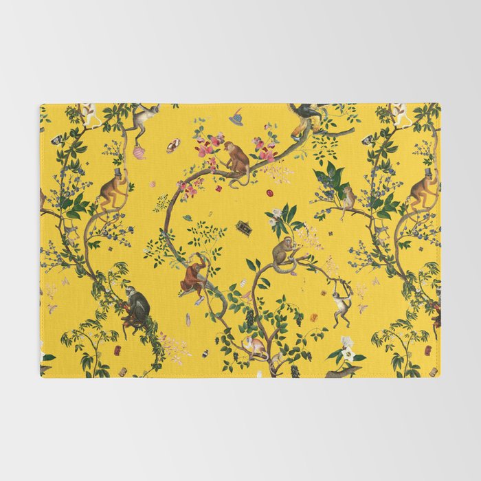 Monkey World Yellow Rug Gallery Image 2