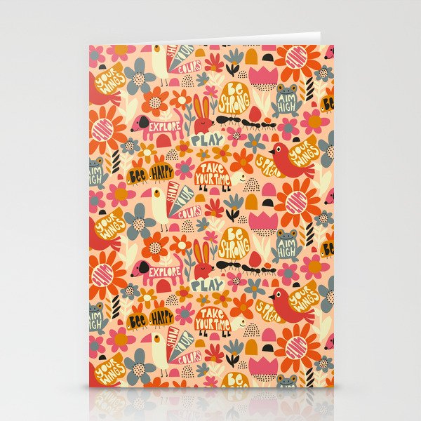 Playful Meadow Cute Animals with Motivational Affirmations - Bright and Warm Stationery Card Gallery Image 2