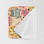 Playful Meadow Cute Animals with Motivational Affirmations - Bright and Warm Throw Blanket Gallery Image 3