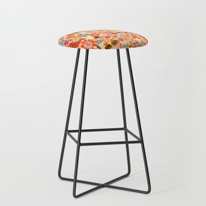 Playful Meadow Cute Animals with Motivational Affirmations - Bright and Warm Stool Gallery Image 1