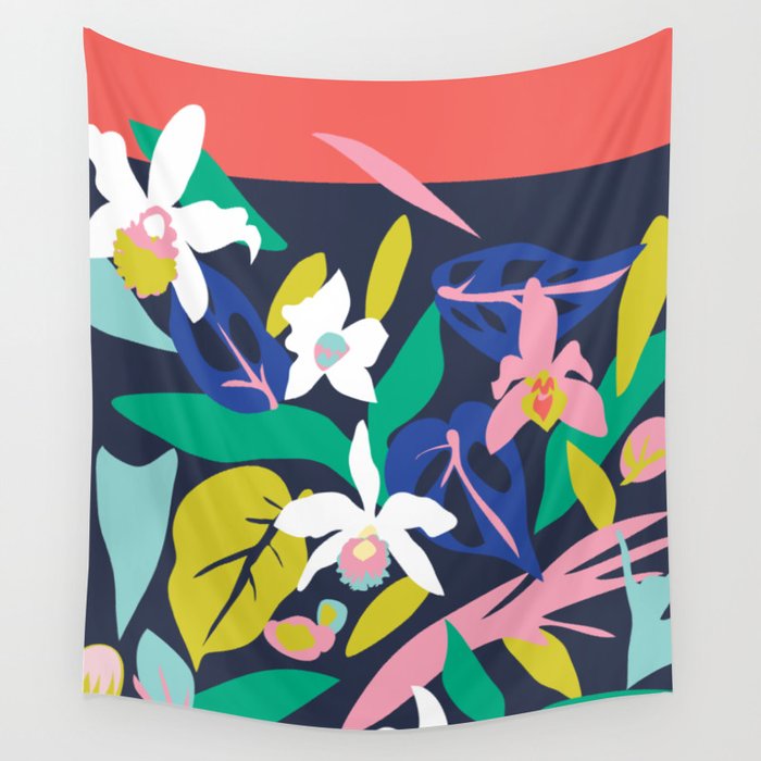 Orchid Jungle   Wall Tapestry Gallery Image 1