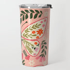  Folk Butterflies -Peach Travel Mug Gallery Image 2