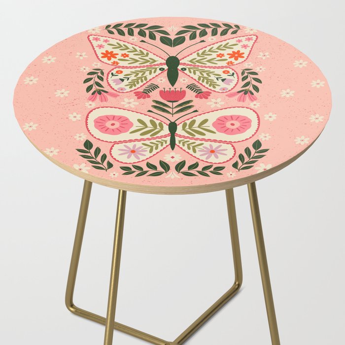  Folk Butterflies -Peach Side Table Gallery Image 2