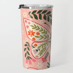  Folk Butterflies -Peach Travel Mug Gallery Image 3