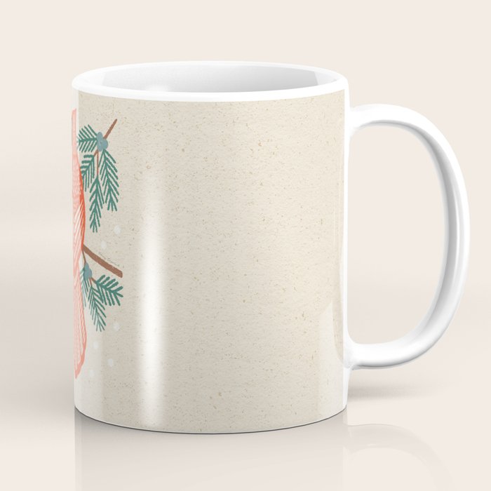 Cardinal Bird and Pine Branches Coffee Mug Gallery Image 1