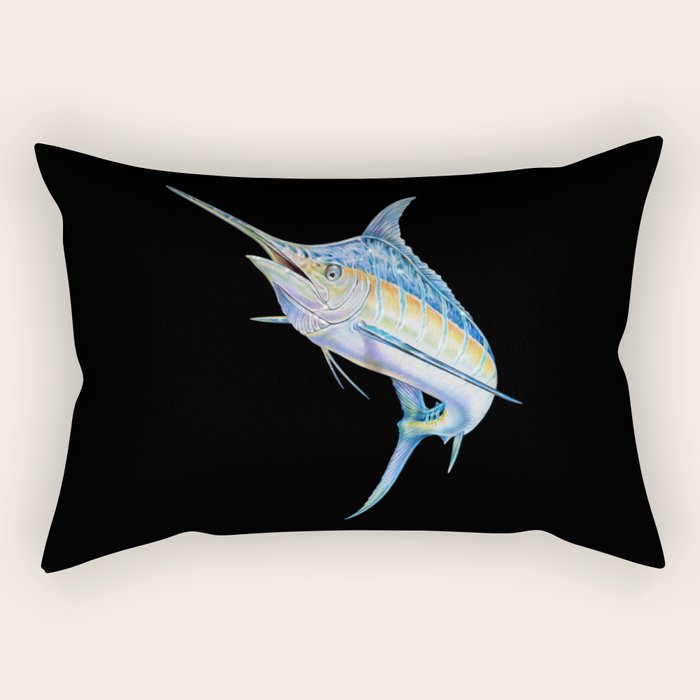 Blue Marlin Rectangular Pillow Gallery Image 1
