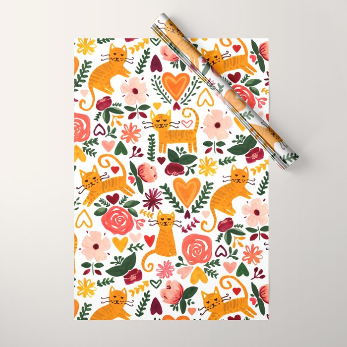 Valentine Cats Wrapping Paper Gallery Image 1