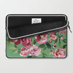 Happy peony vintage mint background Laptop Sleeve Gallery Image 2