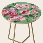 Happy peony vintage mint background Side Table Gallery Image 2