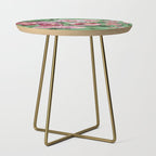 Happy peony vintage mint background Side Table Gallery Image 1
