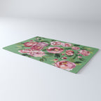 Happy peony vintage mint background Rug Gallery Image 3