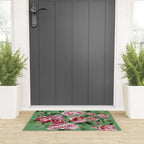 Happy peony vintage mint background Welcome Mat Gallery Image 3