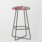 Happy peony vintage mint background Stool Gallery Image 1