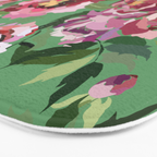Happy peony vintage mint background Bath Mat Gallery Image 3
