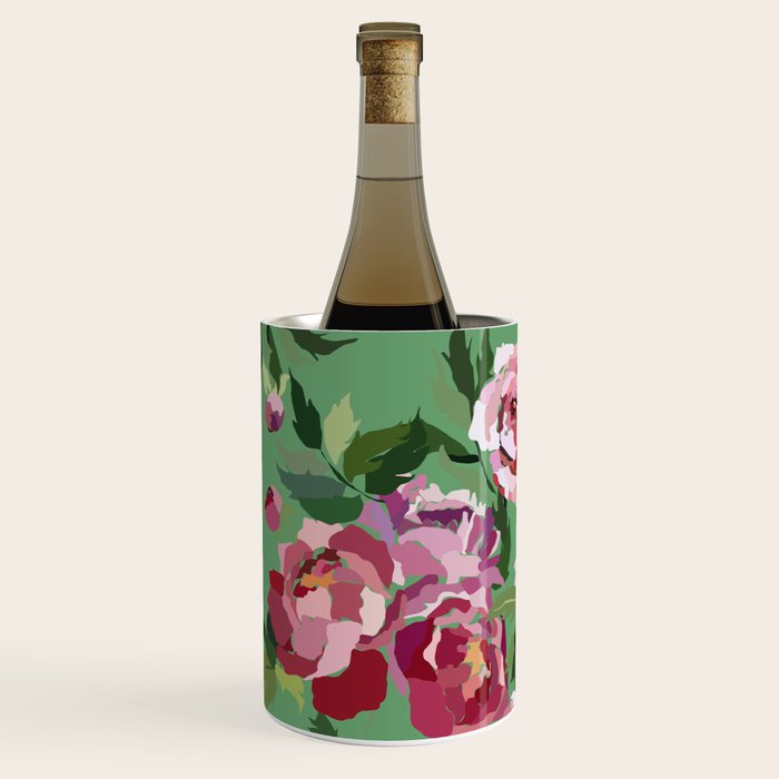 Happy peony vintage mint background Wine Chiller Gallery Image 2