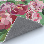 Happy peony vintage mint background Rug Gallery Image 4