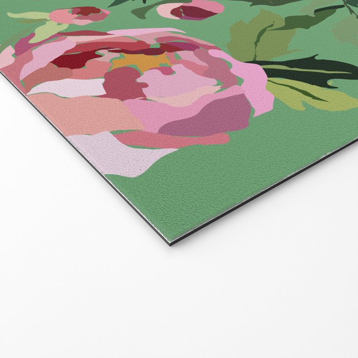 Happy peony vintage mint background Welcome Mat Gallery Image 2