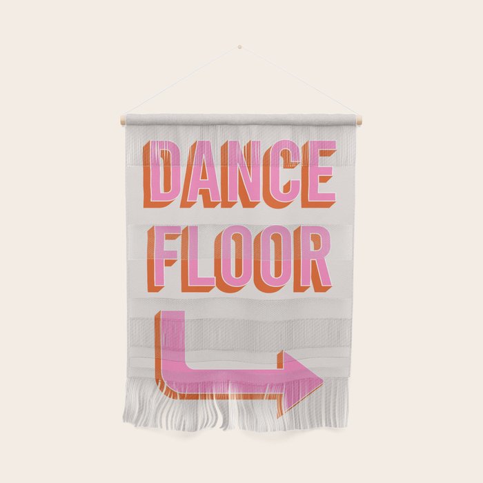 Dance Floor Right Arrow (Pink Orange) Wall Hanging Gallery Image 1