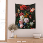 Jan Davidsz. de Heem "Still Life with Flowers in a Glass Vase" Wall Tapestry Gallery Image 2