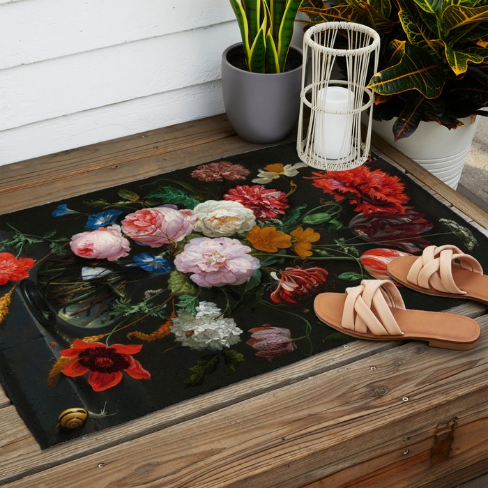 Jan Davidsz. de Heem "Still Life with Flowers in a Glass Vase" Outdoor Rug Gallery Image 2