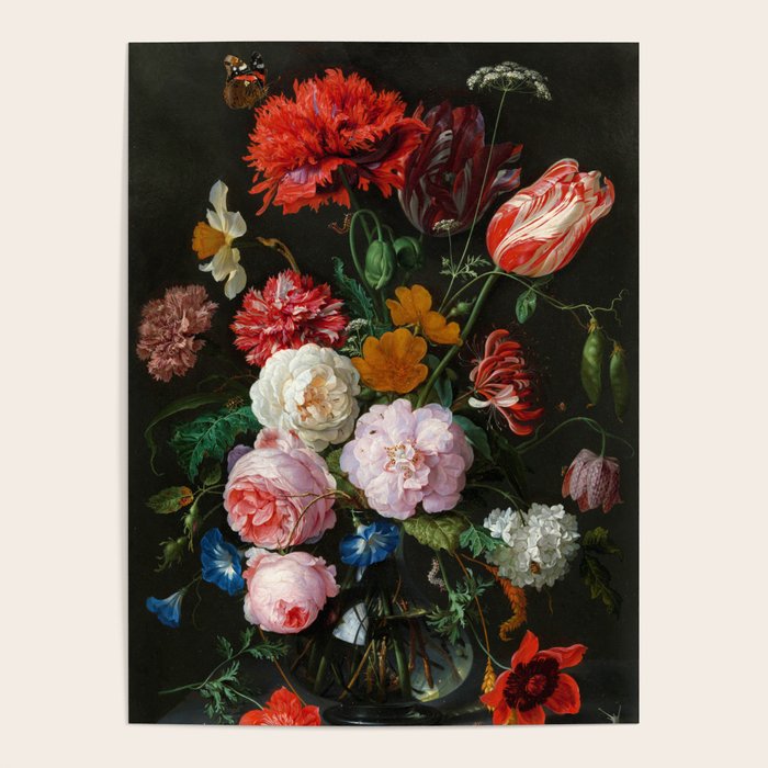 Jan Davidsz. de Heem "Still Life with Flowers in a Glass Vase" Poster Gallery Image 4