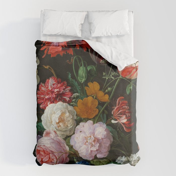Jan Davidsz. de Heem "Still Life with Flowers in a Glass Vase" Duvet Cover Gallery Image 6